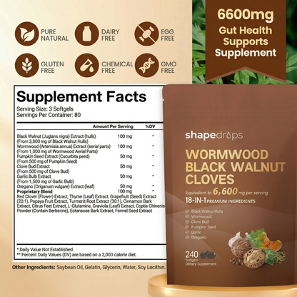 ShapeDrops™ Black Walnut Wormwood Capsules